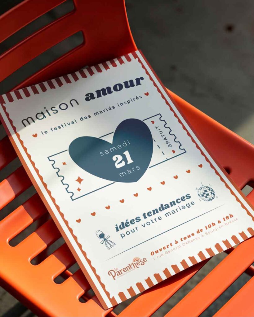 Affiche sur chaise orange