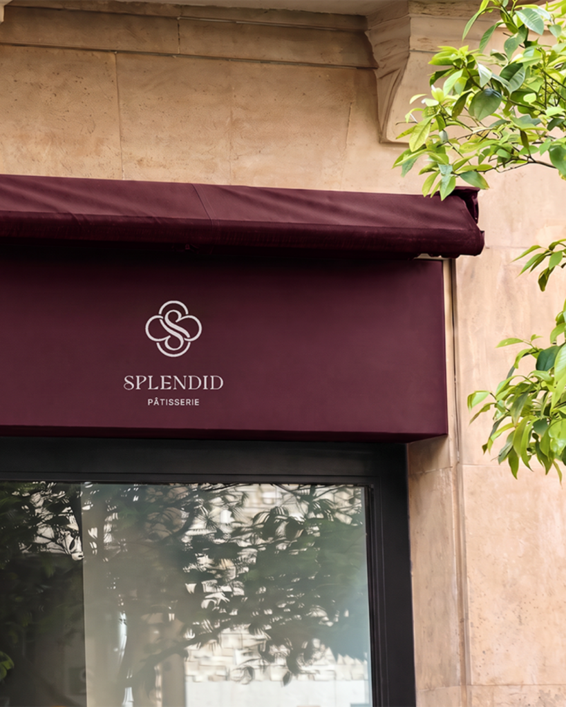 devanture splendid patisserie bordeaux, vue zoom sur store